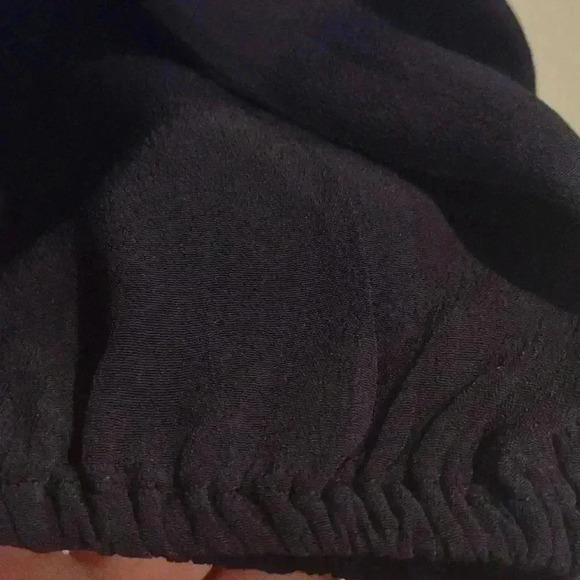 J. Jill viscose rayon embroidered flower long sleeve navy blue top women's large - Picture 6 of 6